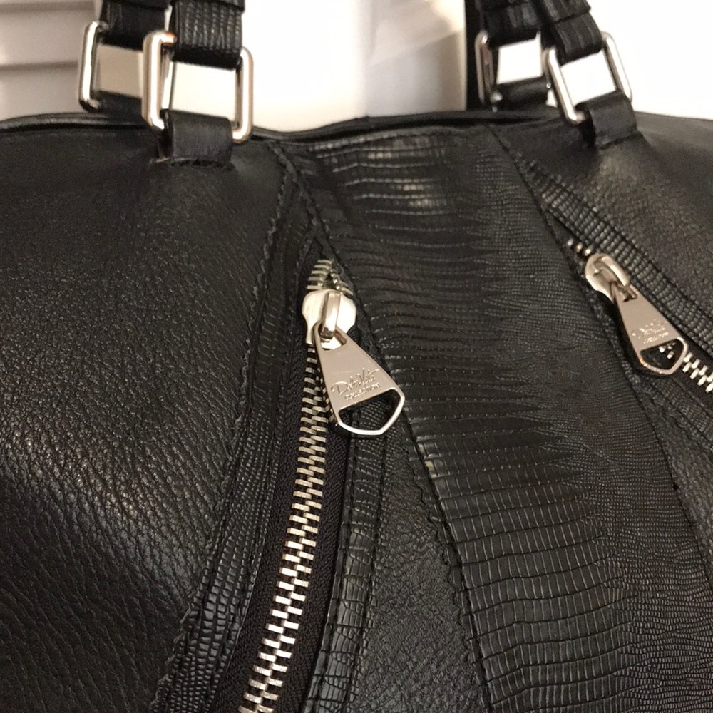 DOLCE VITA Black Leather Embossed Handbag/Satchel - Picture 2 of 8